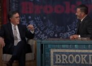 Kimmel and Colbert, in rare late-night crossover, blast shared nemesis Trump with new five-word insult title