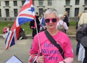 ‘Pink Lady’ anti-migrant protesters descend on Parliament in fresh demonstration over asylum hotels