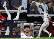 Yankees star puts body on the line as he somersaults into Red Sox dugout to make sensational catch